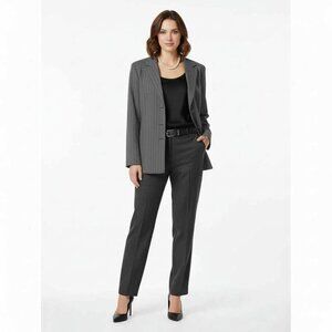 Nwt $90 THE DYANNA B Sz 22W Striped Gray Button Down Career Jacket Made In USA